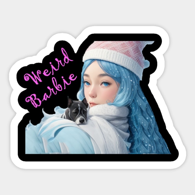 A Playful and Captivating Design for Weird Barbie" Sticker by Yougeen